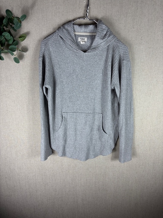 UpWest Tops - UpWest > Gray Waffle Hooded Sweatshirt Medium